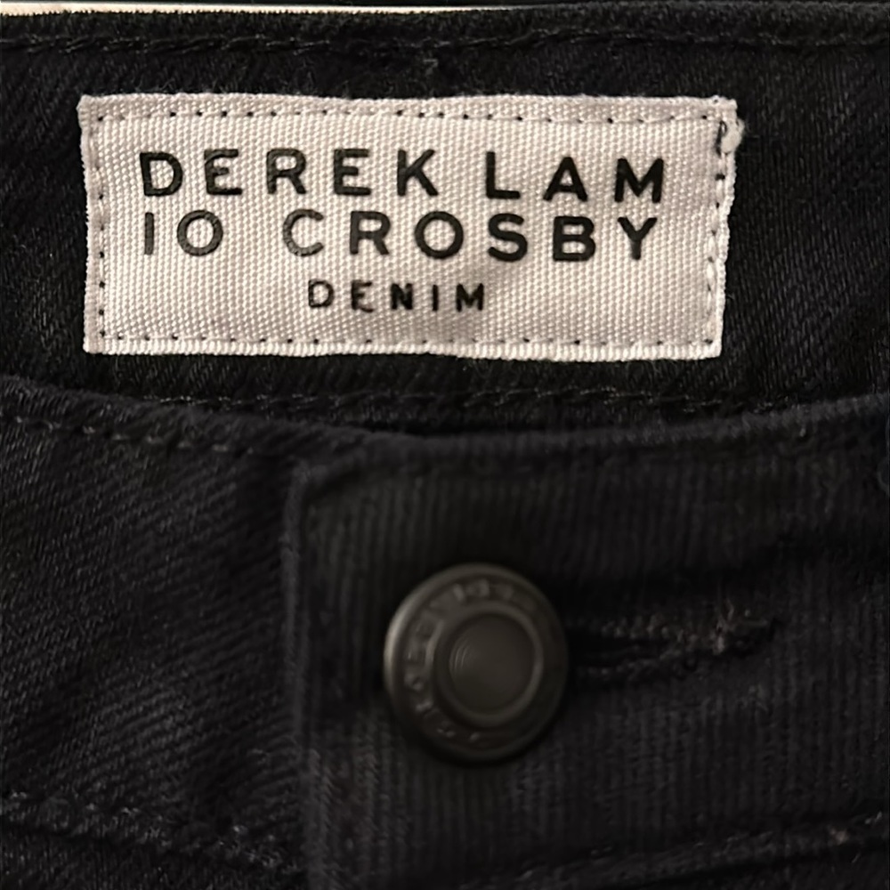 Derek Lam Gia Mid Rise Cropped Flare Jeans in Jet Black Size 25. Raw hem - Picture 4 of 16